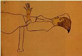 Egon Schiele Wall Art - Clothed Woman Reclining